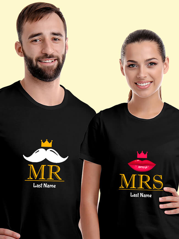 Custom Mr And Mrs T Shirt For Couples