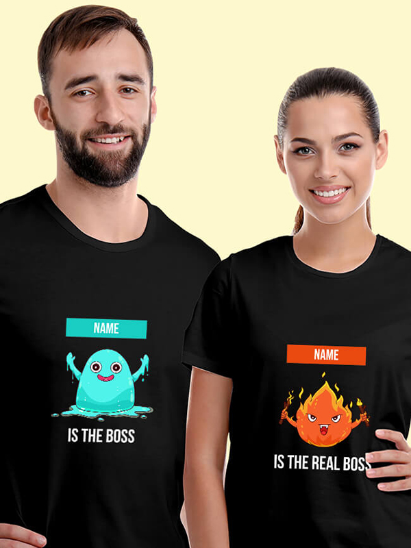 Custom The Boss Real Boss Couples T Shirt