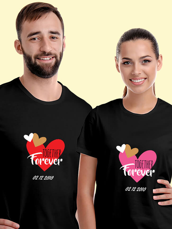 Custom Together Forever Couple T Shirts