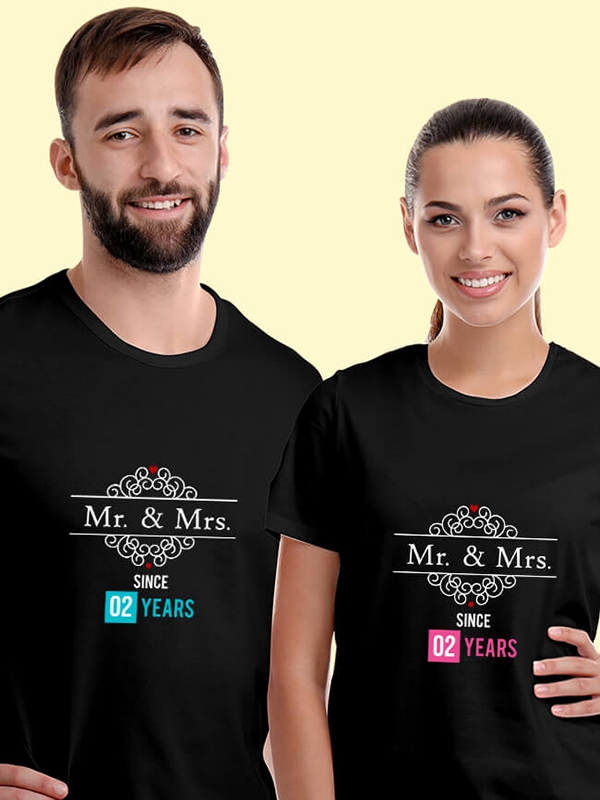 Custom Mr And Mrs Since Year Couples T Shirt