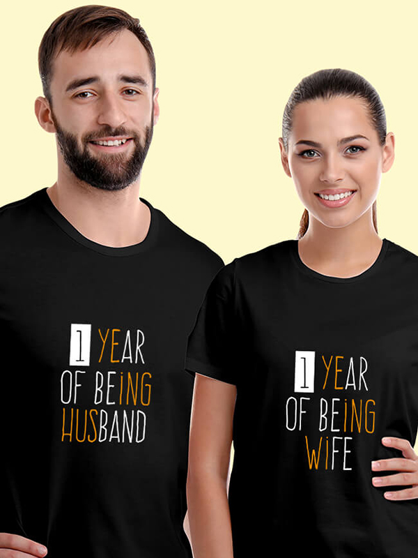 Custom Husband Wife Wedding Anniversary Couples T Shirt