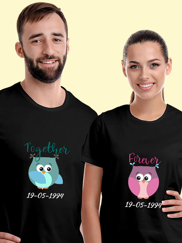 Custom Together Forever Couples T Shirt