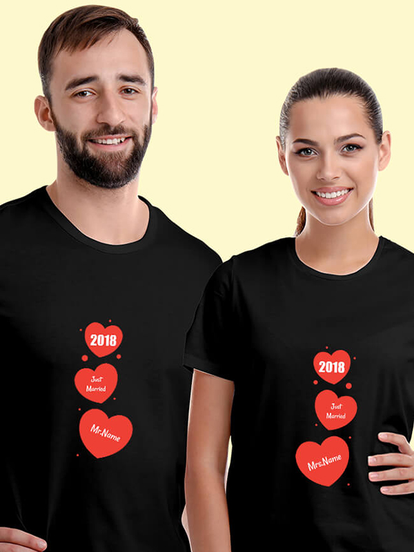 Custom Mr And Mrs Just Married Couples T Shirt