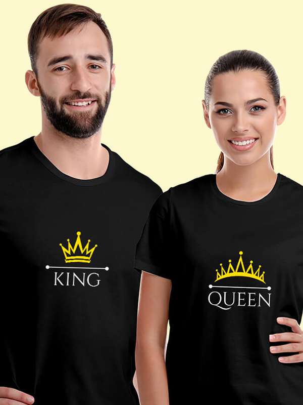 Custom King Queen Couple T Shirt