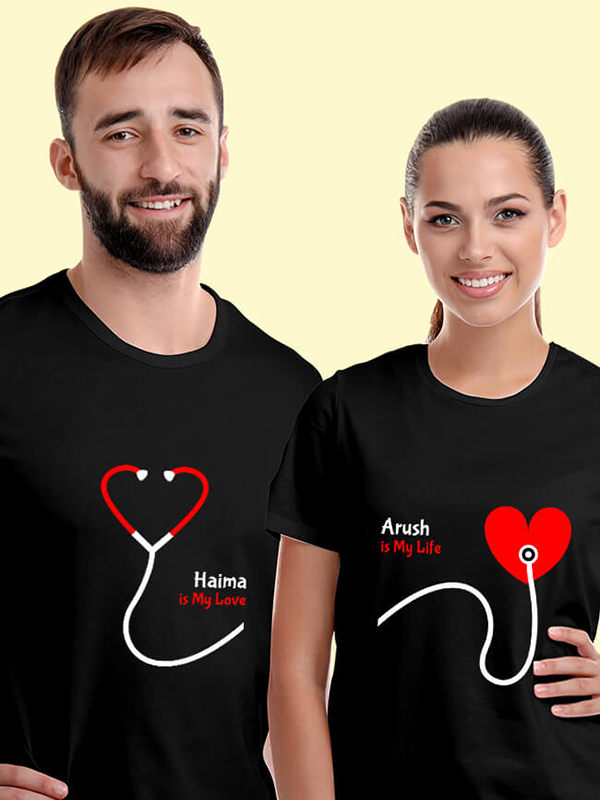 Custom Stethoscope Couples T Shirt