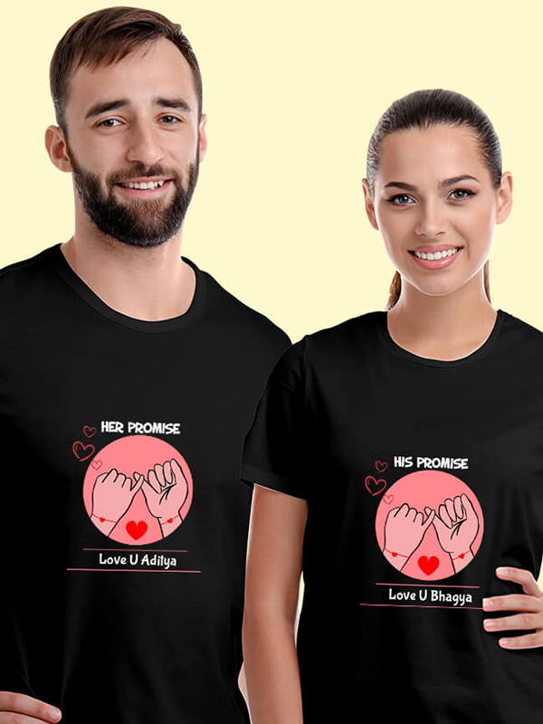 Custom His And Hers Promise Couples T Shirt