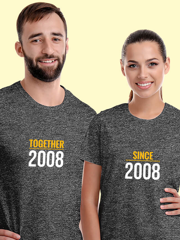 Custom Together Since Couples T Shirts