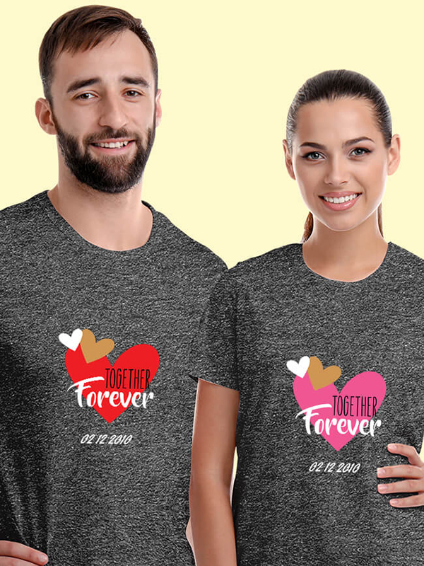 Custom Together Forever Couple T Shirts