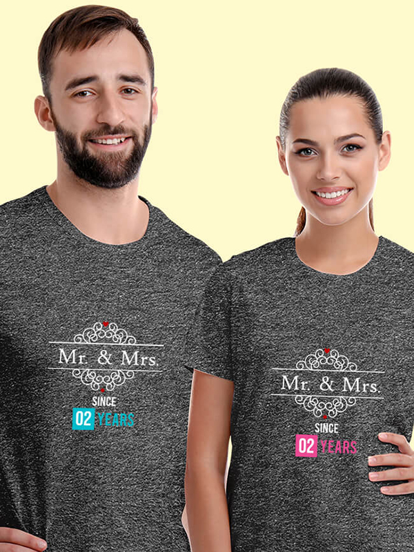 Custom Mr And Mrs Since Year Couples T Shirt