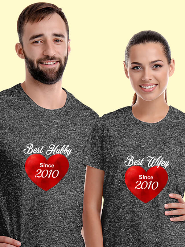 Custom Wifey Hubby Personalised Couples T Shirt