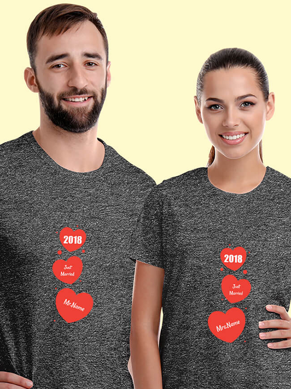 Custom Mr And Mrs Just Married Couples T Shirt