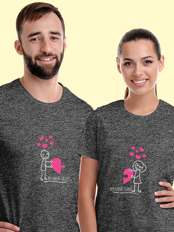 Custom Love Puzzle Couples T Shirt