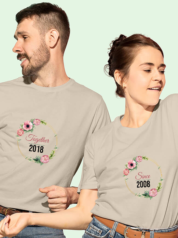 Custom Couples T Shirt Together Since