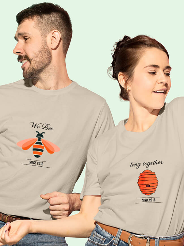 Custom We Bee Long Together Couples T Shirt