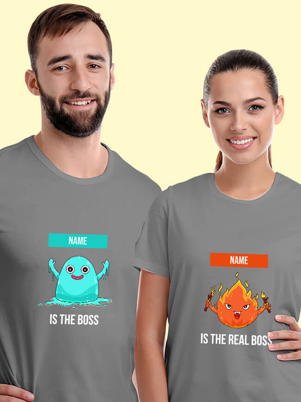 Custom The Boss Real Boss Couples T Shirt