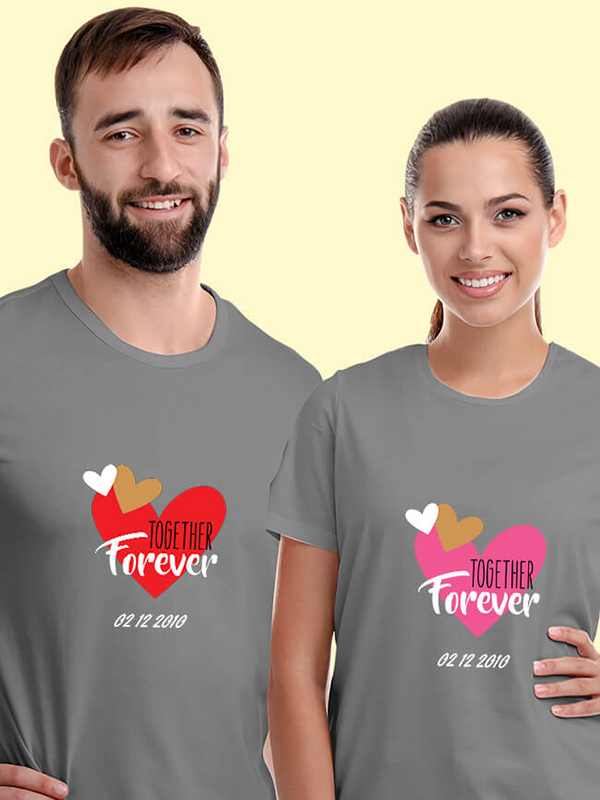 Custom Together Forever Couple T Shirts