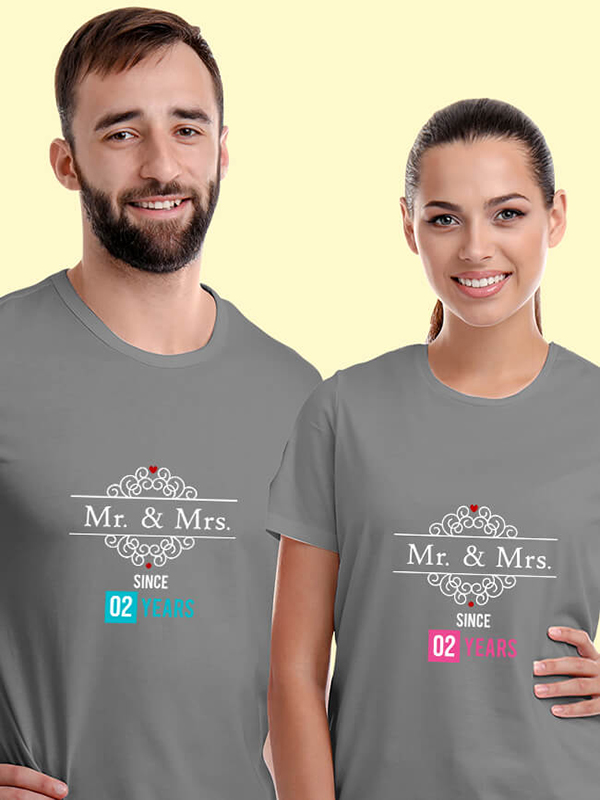 Custom Mr And Mrs Since Year Couples T Shirt