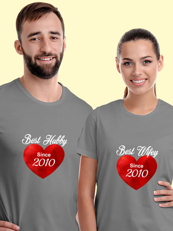 Custom Wifey Hubby Personalised Couples T Shirt