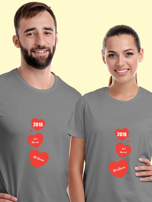 Custom Mr And Mrs Just Married Couples T Shirt