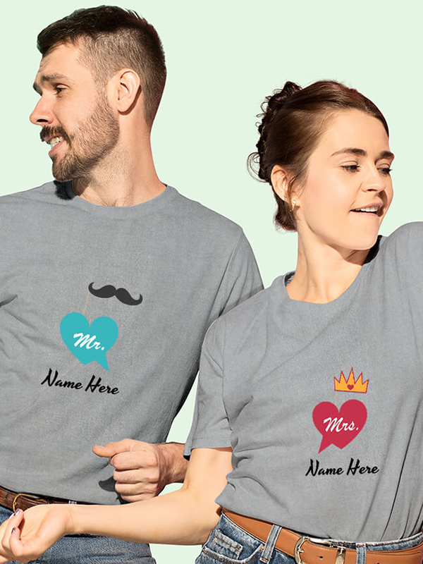 Custom Mr And Mrs With Name Couples T Shirt