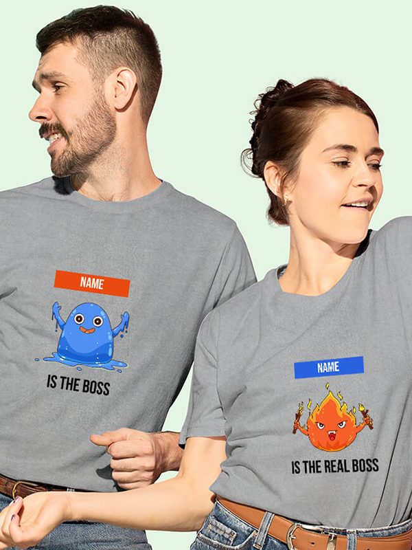 Custom The Boss Real Boss Couples T Shirt