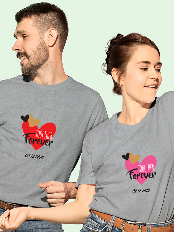 Custom Together Forever Couple T Shirts