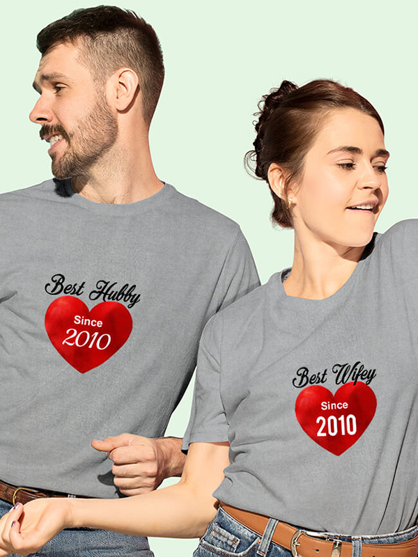 Custom Wifey Hubby Personalised Couples T Shirt