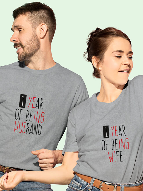 Custom Husband Wife Wedding Anniversary Couples T Shirt