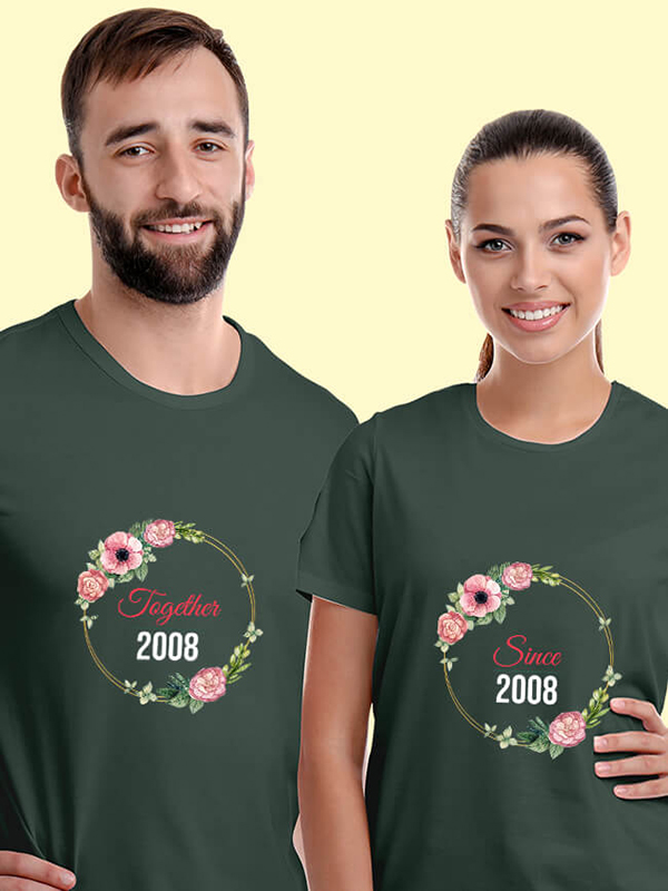 Custom Couples T Shirt Together Since