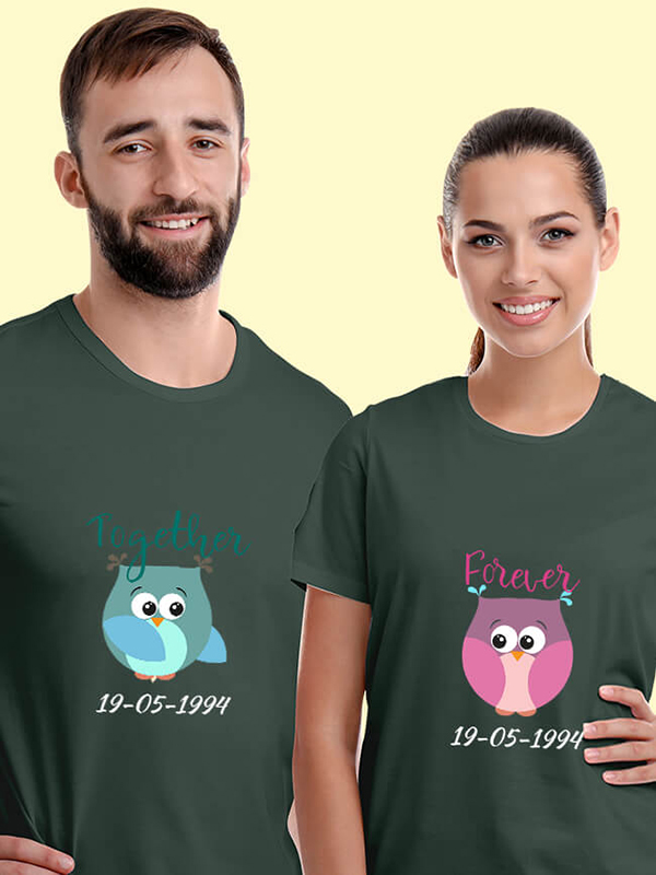 Custom Together Forever Couples T Shirt