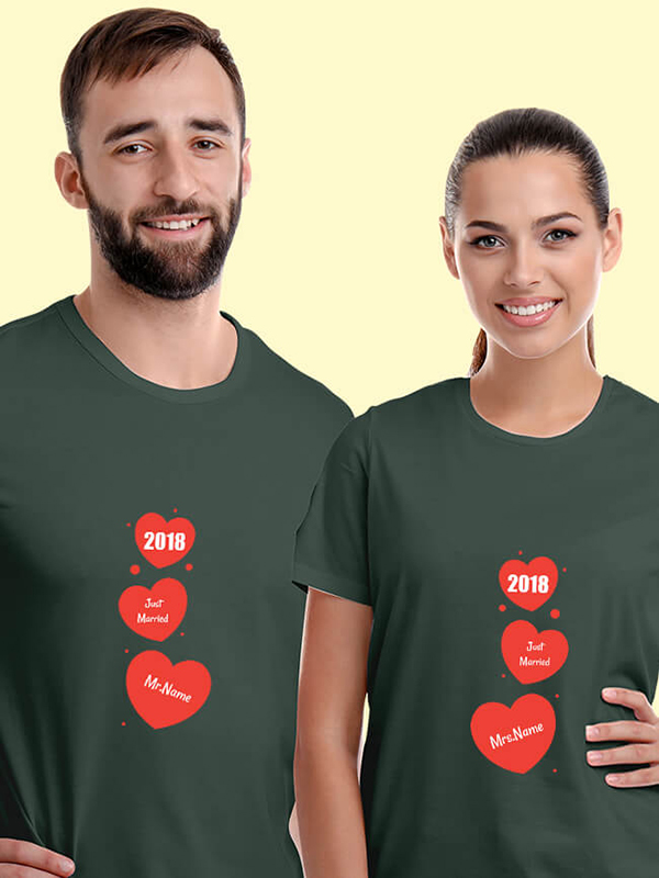 Custom Mr And Mrs Just Married Couples T Shirt