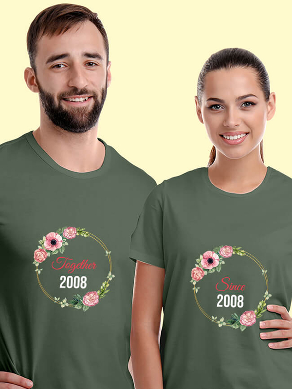 Custom Couples T Shirt Together Since