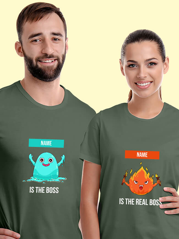 Custom The Boss Real Boss Couples T Shirt