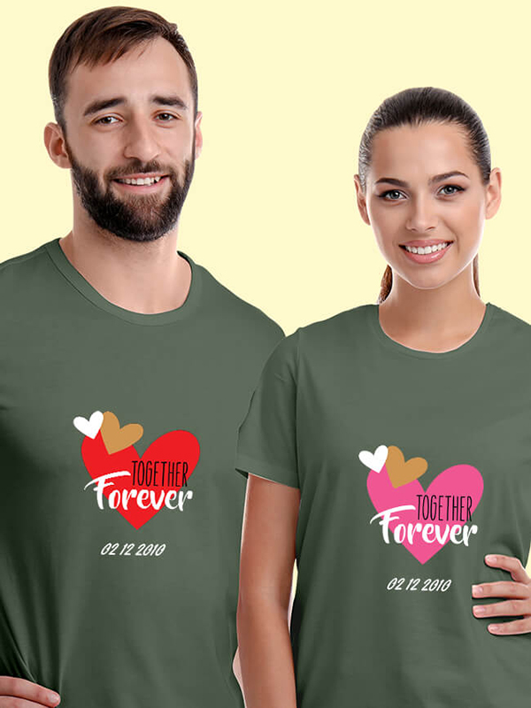 Custom Together Forever Couple T Shirts