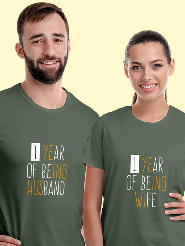 Custom Husband Wife Wedding Anniversary Couples T Shirt