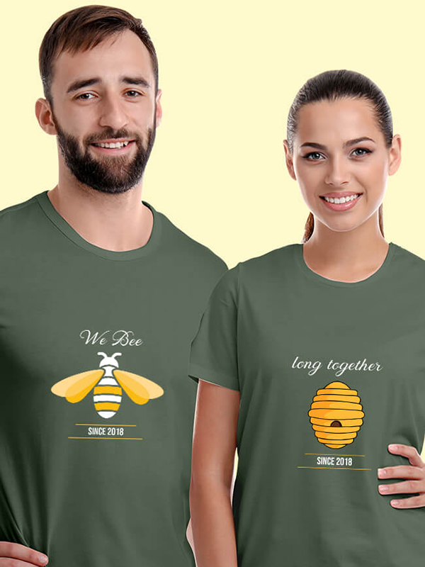 Custom We Bee Long Together Couples T Shirt