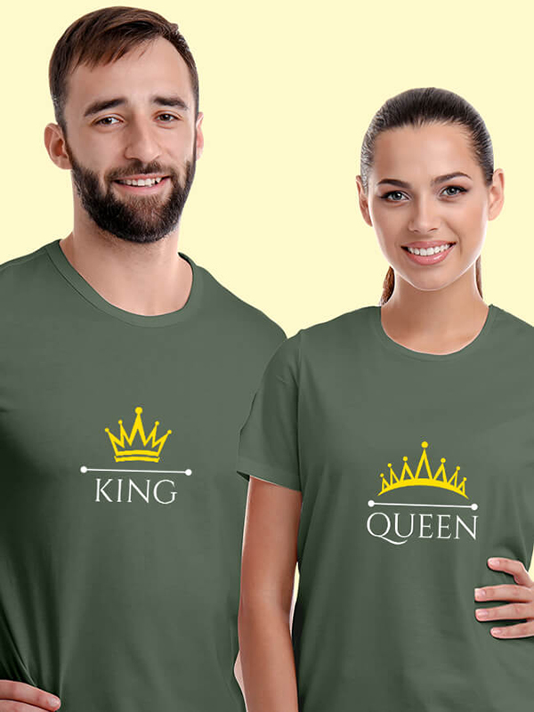 Custom King Queen Couple T Shirt