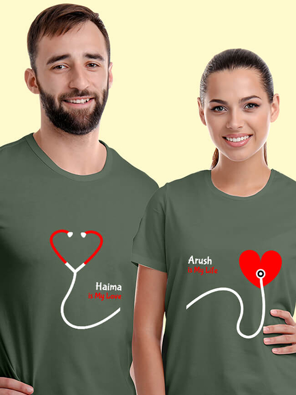 Custom Stethoscope Couples T Shirt