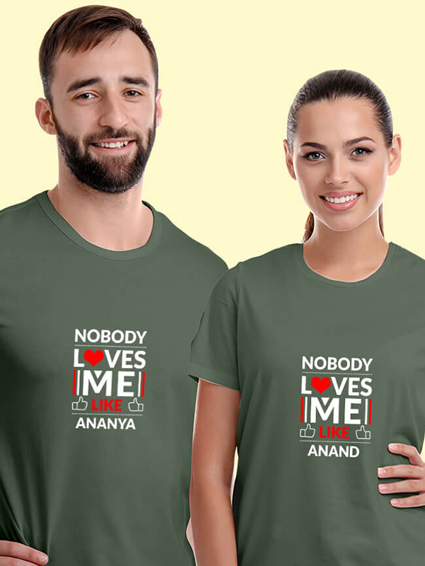 Custom No Body Loves Me Like with Names On Personalized Couple Tees