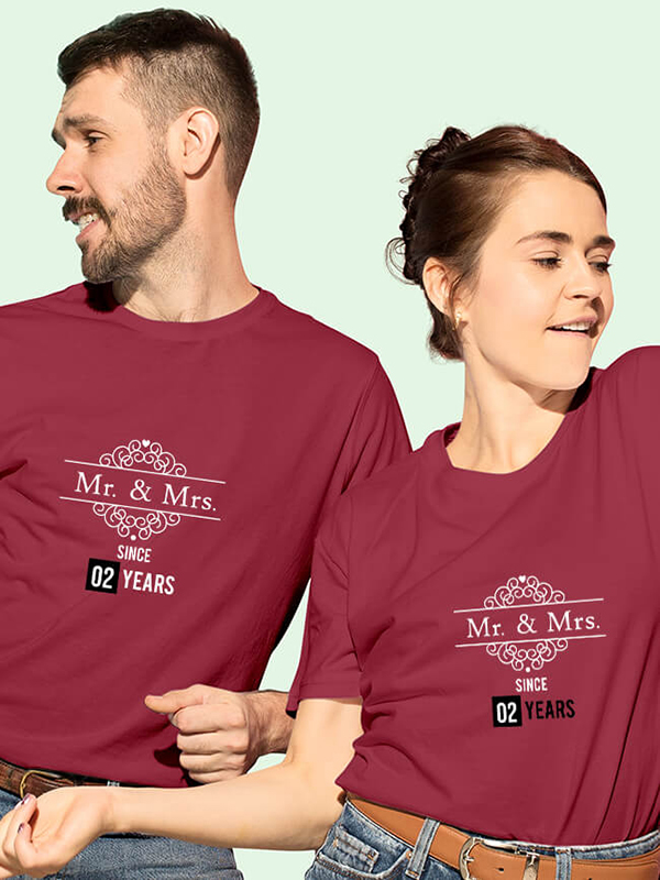 Custom Mr And Mrs Since Year Couples T Shirt