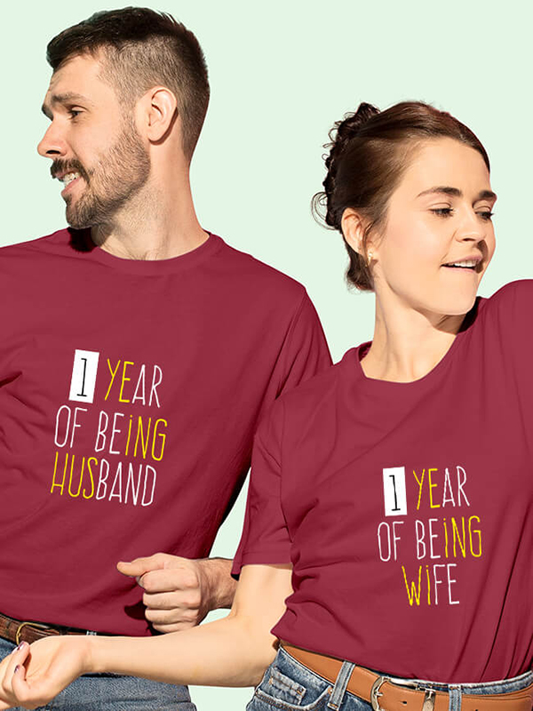 Custom Husband Wife Wedding Anniversary Couples T Shirt