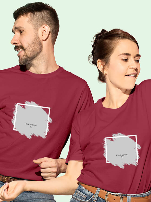 Custom Your Photo Print On Personalized Couple Tees