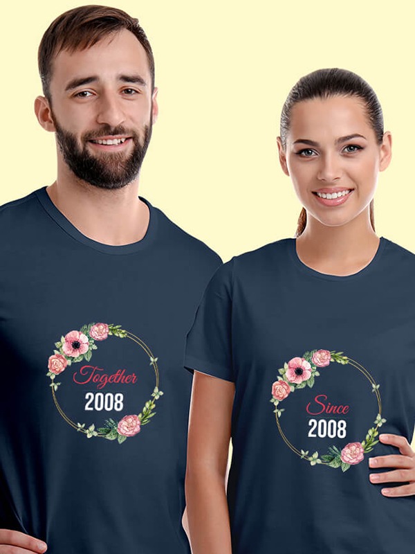 Custom Couples T Shirt Together Since