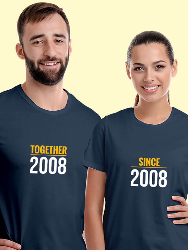 Custom Together Since Couples T Shirts