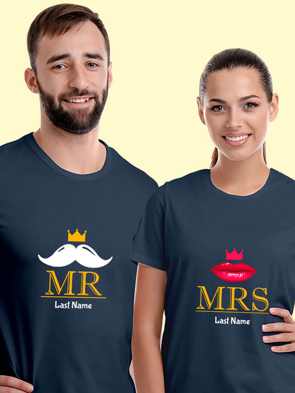 Custom Mr And Mrs T Shirt For Couples