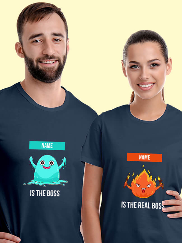 Custom The Boss Real Boss Couples T Shirt