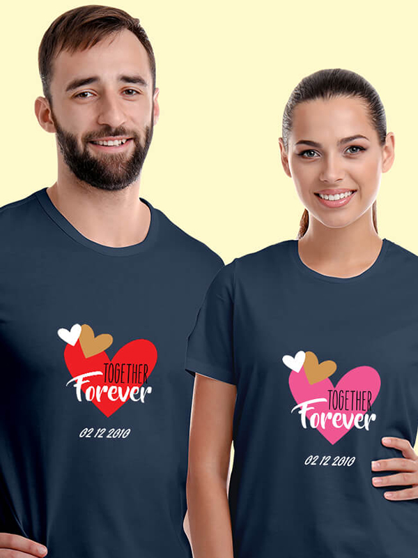 Custom Together Forever Couple T Shirts