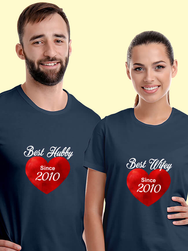 Custom Wifey Hubby Personalised Couples T Shirt