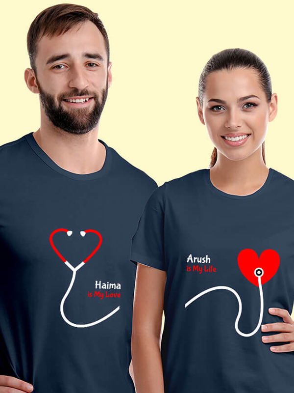 Custom Stethoscope Couples T Shirt