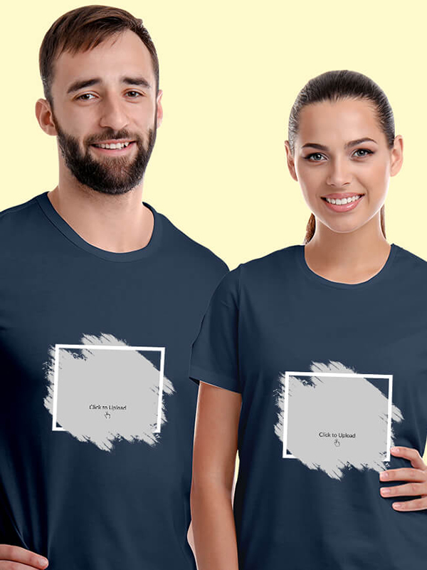 Custom Your Photo Print On Personalized Couple Tees